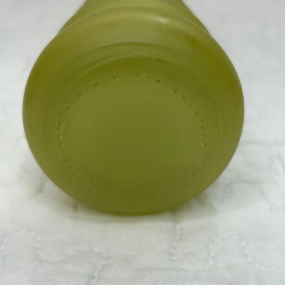 Vintage Art Glass Bubble Ribbed Bud Vases Lot 4 Green Yellow Frosted Mid Century